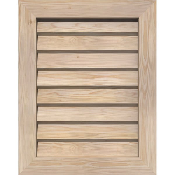 Ekena Millwork Vertical Gable Vent Unfinished, Non-Functional, Pine Gable Vent w/Decorative Face Frame, 32"W x 32"H GVWVE32X3202SDUPI - main